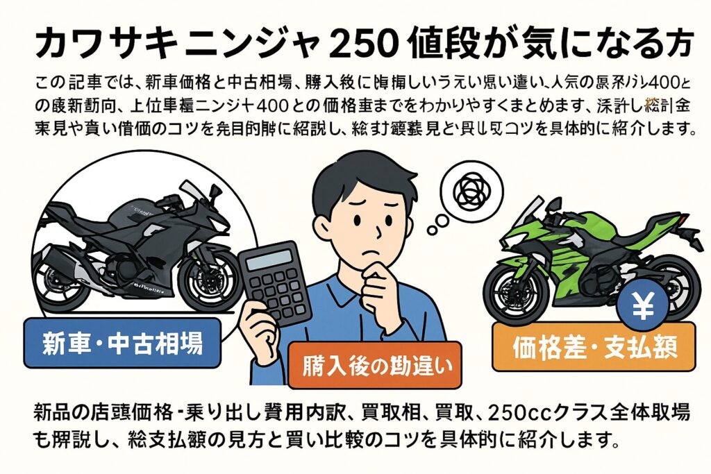 カワサキ ニンジャ 250ccの値段を徹底比較|新車・中古・乗り出し価格まとめ