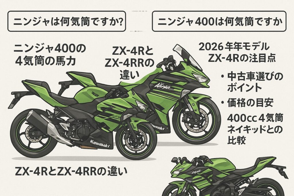 カワサキニンジャ400 4気筒は？ZX-4Rとの性能と価格を解説