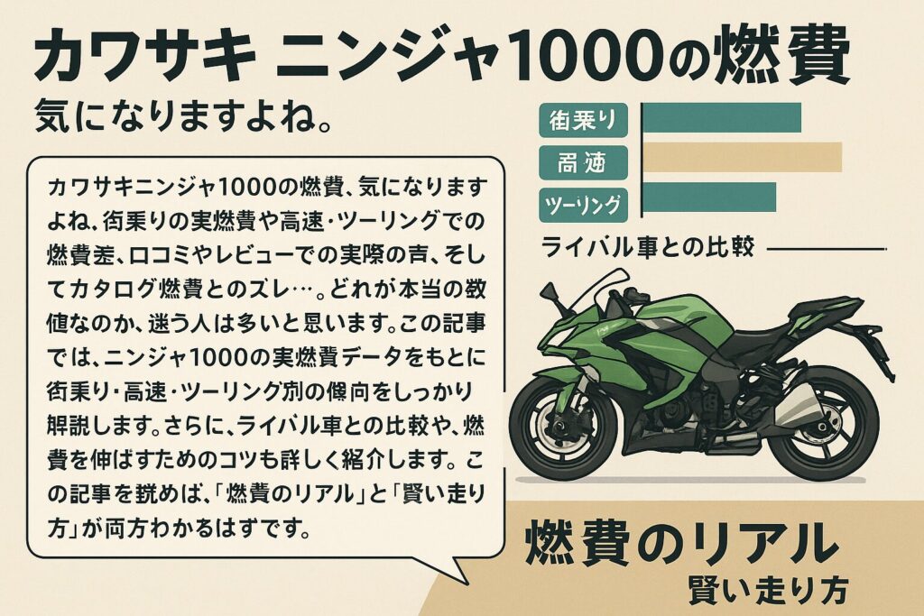 カワサキ ニンジャ 1000の燃費の実態を徹底検証！街乗りと高速の差を解説