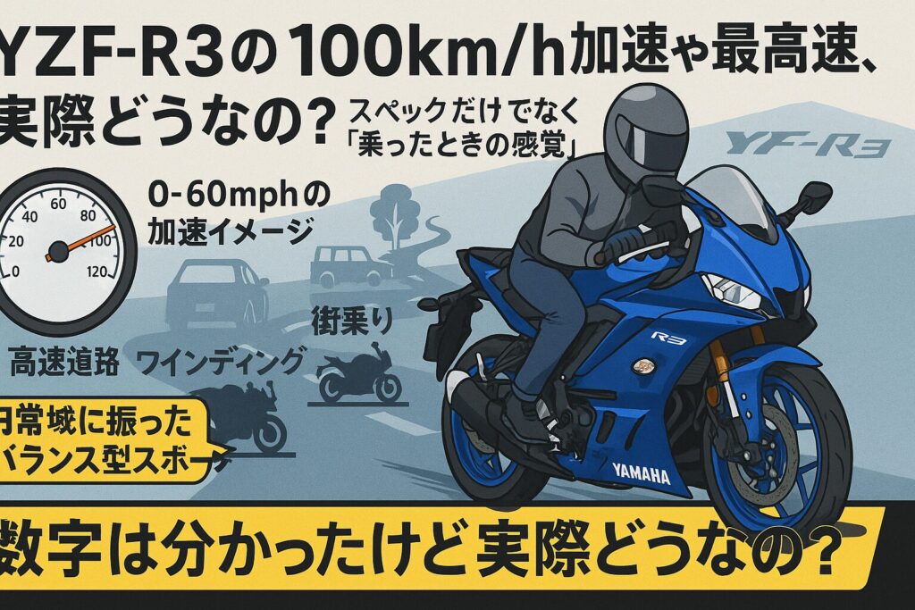 YAMAHA YZF R3の0-100km/hを深掘り解説｜加速性能とライバル比較