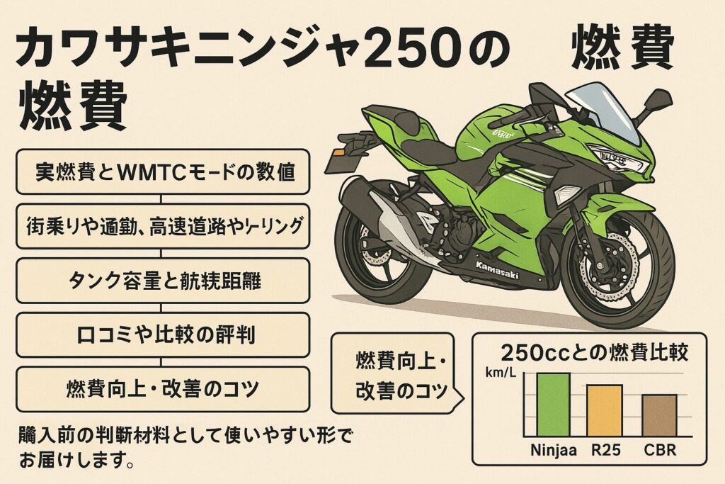 カワサキニンジャ250の燃費を完全解説!実燃費と改善術