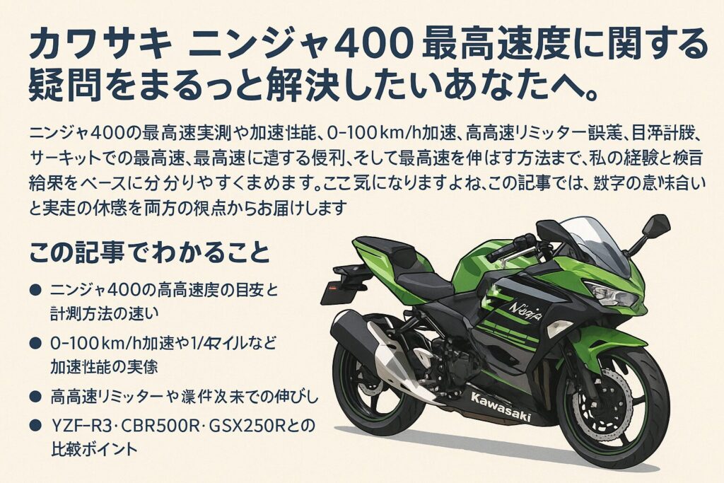 カワサキニンジャ400の最高速度を実測!リミッターや加速性能を徹底検証