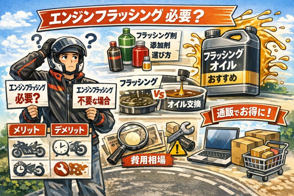 バイクのエンジンフラッシング必要？不要？メリデメと失敗しない手順