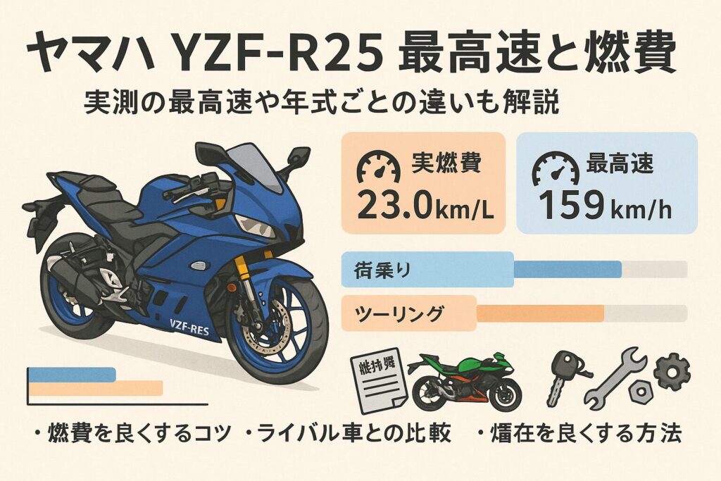 ヤマハYZFR25の最高速と燃費を徹底比較|年式別の違いと実走レビュー